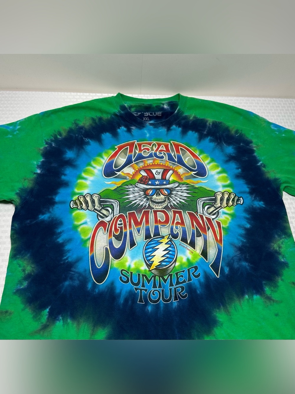 Liquid Blue 2016 Dead & Company Summer Tour Tie-Dye Shirt Men's 2XL Bob Weir